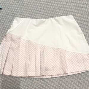 Tory Sport White and Light Pink Pleated Mini tennis skirt